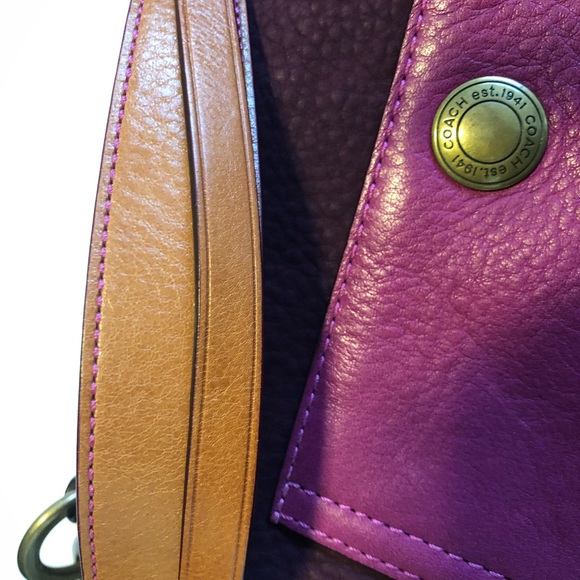 Vintage Coach Deep Plum Suede Hobo Bag - Picture 4 of 7